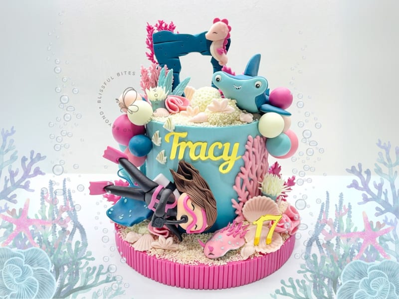 Single tier custom birthday cake by Blissful Bites