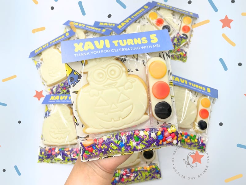 Custom cookie and cake pop party giveaways by Blissful Bites